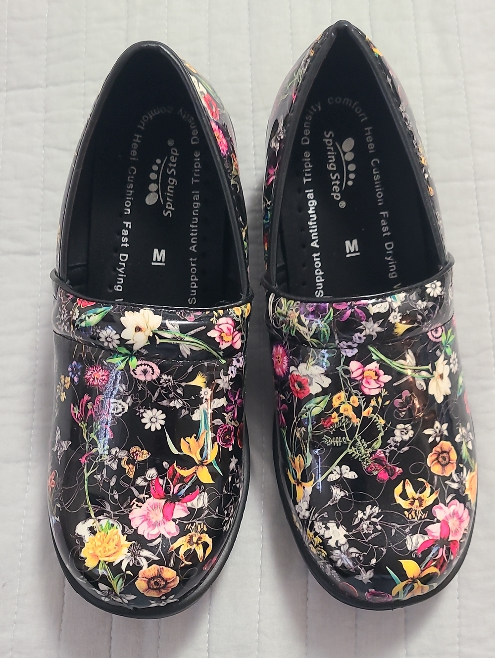 Spring Step Manila Flower Women's Cute Comfortable Popular Leather  Clogs Sz 9.5